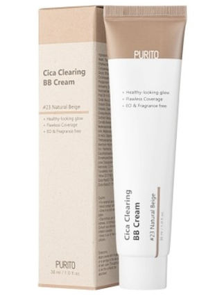 Bb-крем для обличчя purito cica clearing bb cream з екстрактом центели, 23 natural beige, 30 мл