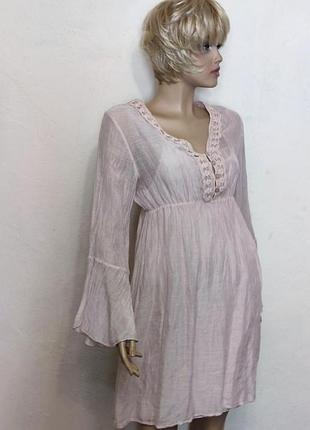 Bypias bohemiana  льняное платье туника кружево /11734/