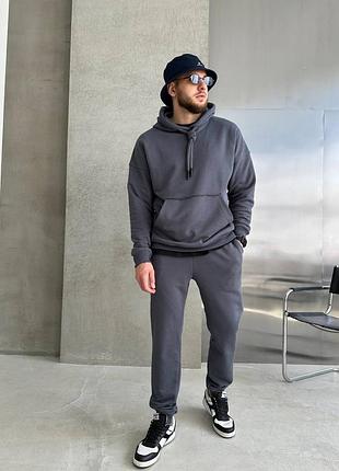 ‼️не кошлатиться‼️весняний спортивний чоловічий костюм штани + худі з капюшоном, чоловічий спортивний костюм тринитка петля 90% бавовна, 747