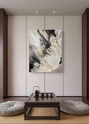 Картина сучасна інтер'єрна. текстурна с золочінням.4 фото