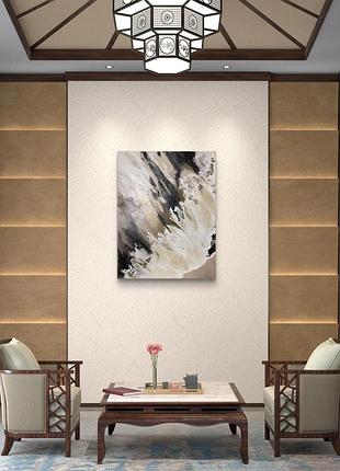 Картина сучасна інтер'єрна. текстурна с золочінням.3 фото