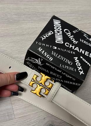 Ремень пояс женский кожаный tory / ремень пояс женский кожаный молочный