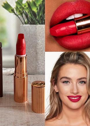 Красная помада для губ charlotte tilbury hot lips оттенок carina’s love