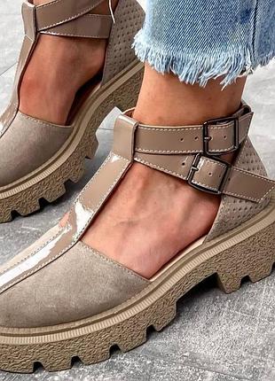 Туфлі шкіра/замша