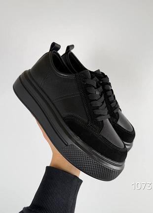 Кроссовки женские suppo цвет: черный материал: натуральная кожа, замша