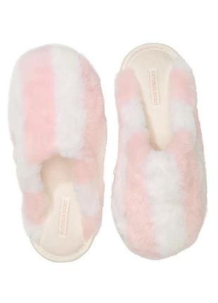 Тапочки, домашняя обувь victoria’s secret в розовую cмужку оригинал