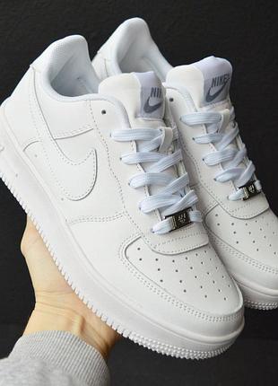 Nike air force 1 mid кроссовки кеды женские кожаные весенние осенние демисезонные отменное качество низкие кожа кожа кожа кожаные белые найк форс