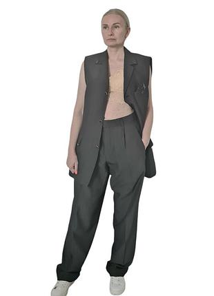 Невероятный крутой классный, стильный трендовый базовый винтажный костюм брюки жилет ретро винтаж апсайклинг апсайкл кастомизация