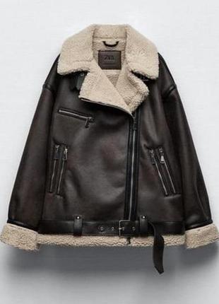 Дубленка подовжена zara