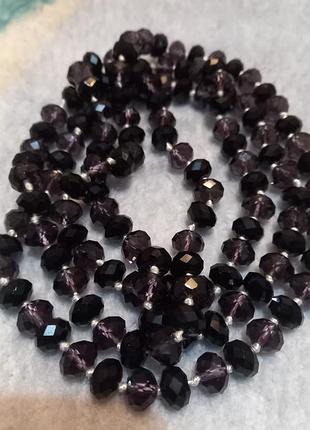 Бусы красивые длинные, стекло с огранкой💜💜💜