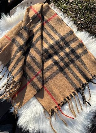 Новий стильний вовняний шарф в клітинку в стилі burberry