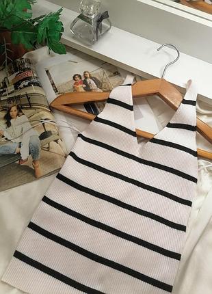 Трикотажный полосатый топ в рубчик primark