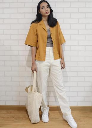 Брендовая рубашка с льном