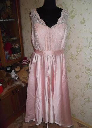 Шикарное вечернее батальное платье от бренда jjshouse   жемчужно-розовый2 фото