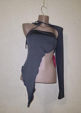 Топ без бретель асіметрія з рукавом