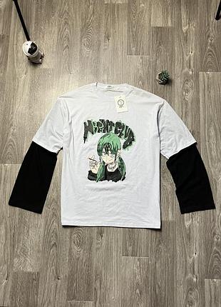 Стильна нова футболка з подовженим рукавом anime girls japan style yan nightclub в ідеальному стані