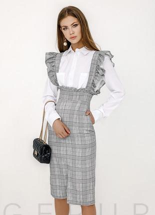 Сарафан платья рюши клетка джерси