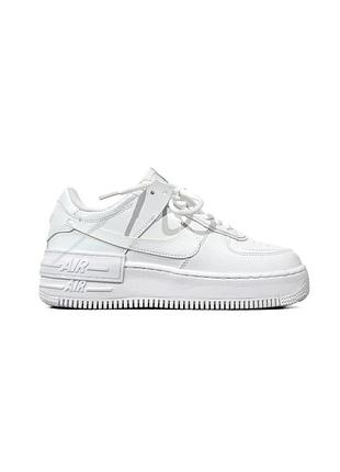 💸nike air force shadow white женские кожаные демисезонные кроссовки🙌