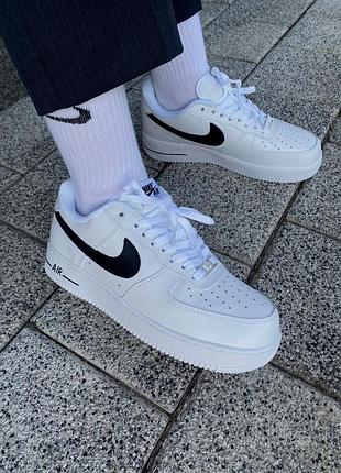 Nike air force 1 white/black logo fur