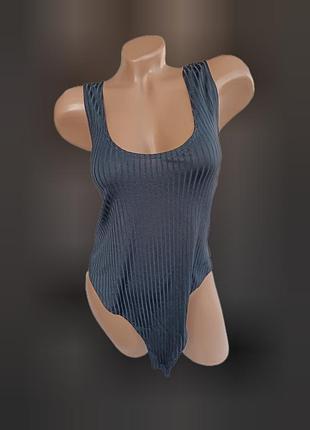 Летний женский бодик в рубчик