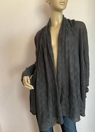 Льняной легкий серый кардиган оверсайз/ m/brend pulls