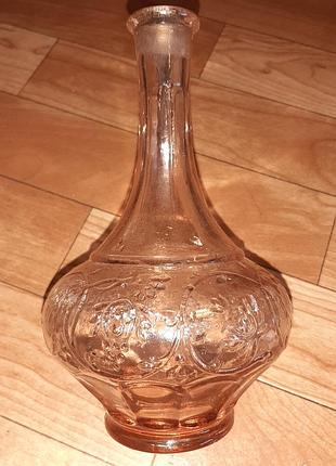 Стеклянный графин для вина, советского пр-ва, в форме луковицы, времен срсер