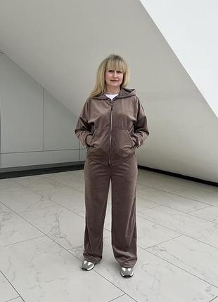 Костюм женский с брюками на каждый день велюр размеры 44-56 повседневный костюм от производителя