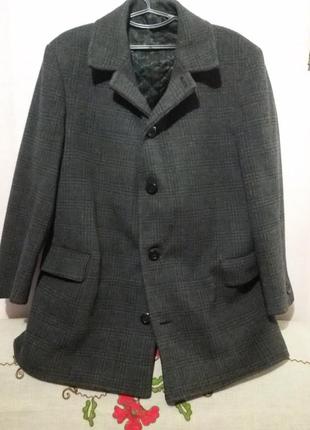 Шерстяное очень теплое полу пальто куртка (пог-61 см)1 фото