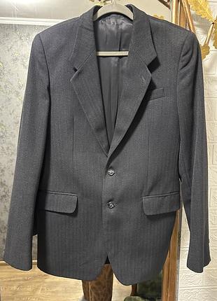 Винтажный мужской пиджак, размер l, натуральная шерсть.