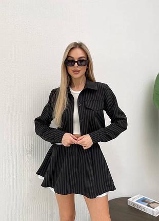 Женский костюм жакет и юбка -шорты | 1656