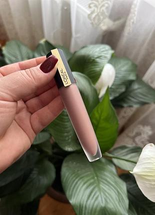 Матовая жидкая помада-тинт для губ l'oreal paris rouge signature matte metallics 206