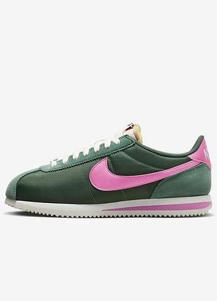 Nike corez#ile оригинальные найк кортез текстильные зеленые розовые9 фото