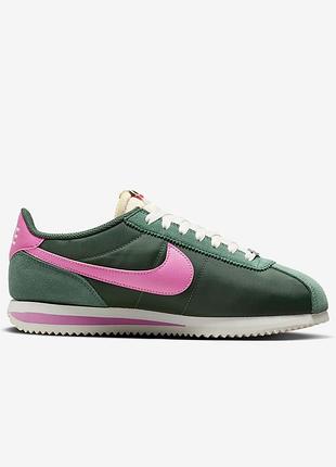 Nike corez#ile оригинальные найк кортез текстильные зеленые розовые5 фото