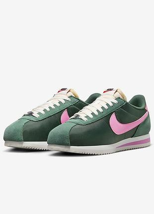 Nike corez#ile оригинальные найк кортез текстильные зеленые розовые3 фото