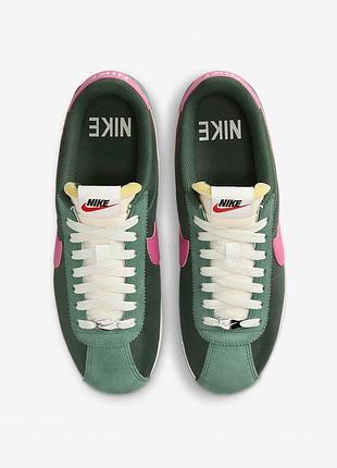 Nike corez#ile оригинальные найк кортез текстильные зеленые розовые4 фото