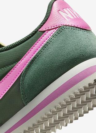Nike corez#ile оригинальные найк кортез текстильные зеленые розовые8 фото