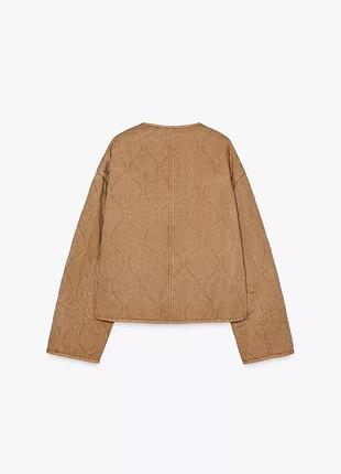 Куртка женская коричневая стеганая zara new4 фото