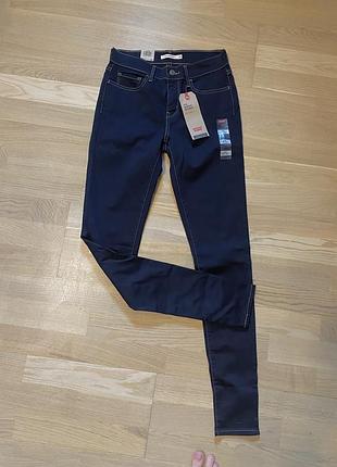Новые levi's оригинал 710 (27-28 р s-m) супер скинни темно-синего цвета