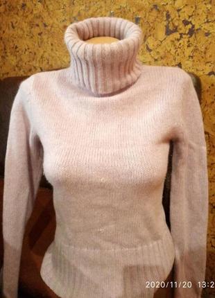 Теплый вязаный шерстяной ангоровый свитер гольф джемпер с хомутом от бренда tessie3 фото