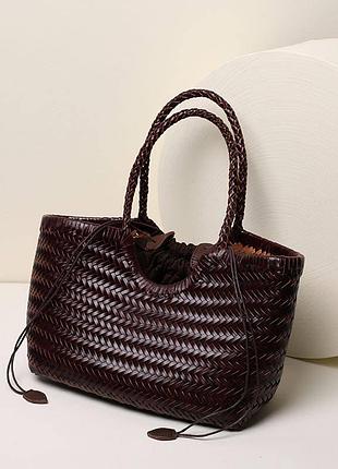 Сумка плетена dragon diffusion dark brown