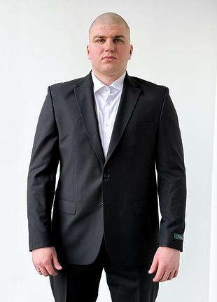 Класичний чорний чоловічий костюм великого розміру (54, 58, 60)
