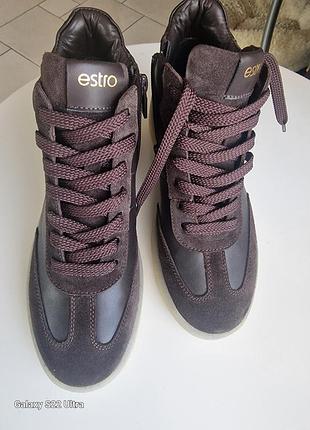 Високі кросівки з натуральної замши та шкіри