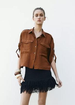 Рубашка-сафари с короткими рукавами