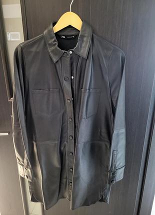 Платье из натуральной кожи zara
