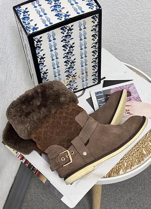 Чоботи замшеві з хутром louis vuitton 🔥
