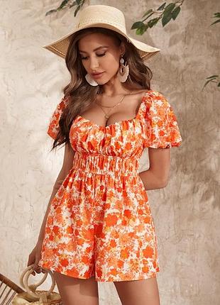 Яскравий сарафанчик. милий квітковий комбінезон shein