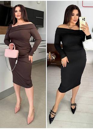 Роскошное силуэтное платье миди, батал, плюс сайз, платье, платье, красиво тянется