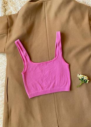 Рожевий топ zara в рубчик