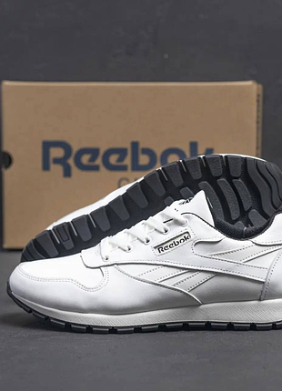Кроссовки демисезонные кожаные reebok белые м-53167