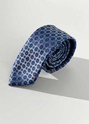 Класична краватка блакитна в квіточку